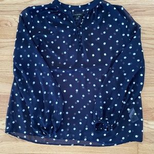 Navy polka dot Banana Republic top